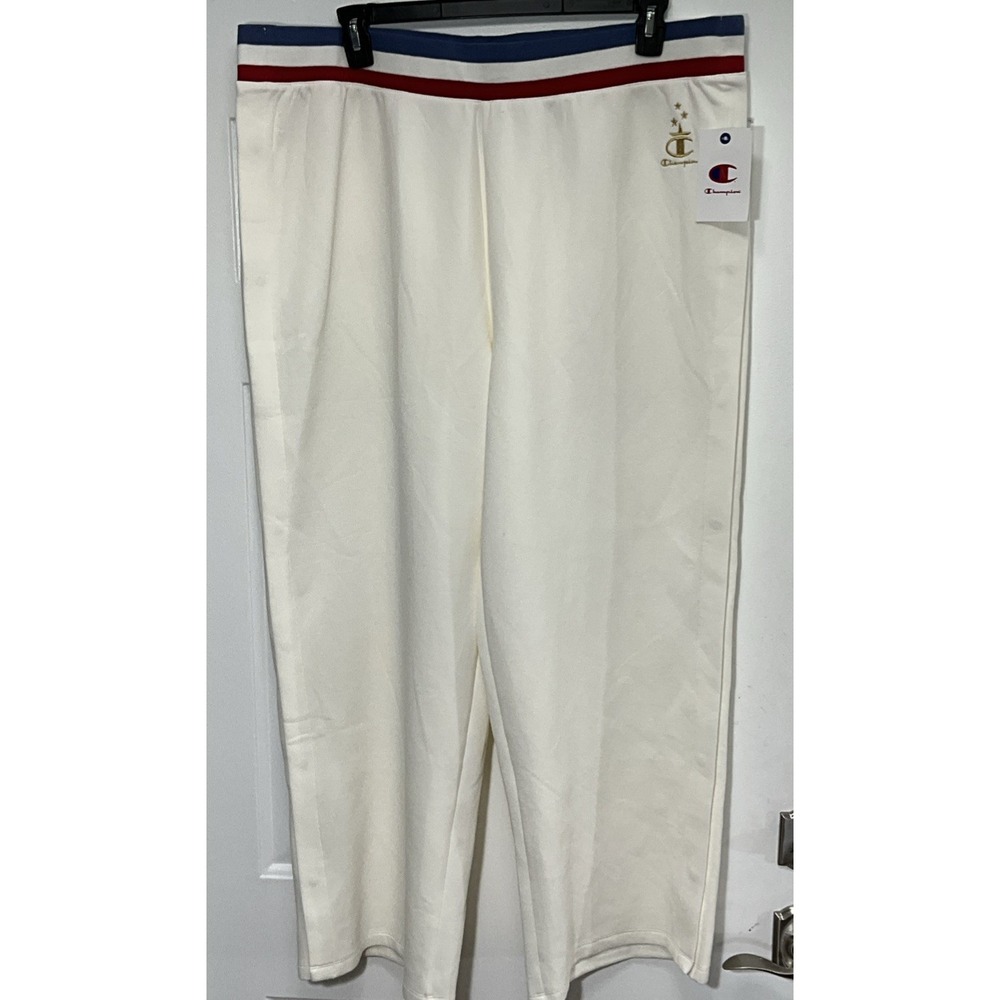 Champion Tearaway Snap Up Cream/Red/White/Blue Sweat/Basketball Women's 2XL